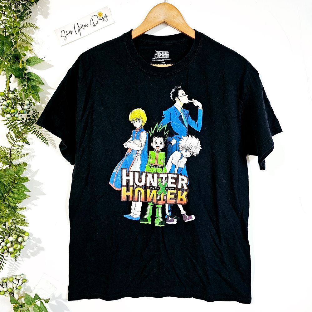 Modern Hunter x Hunter Viz Media Graphic T-Shirt Black Large Anime Gon Killua